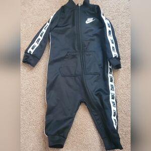 Nike Kids Black Footed One Piece with White Accents